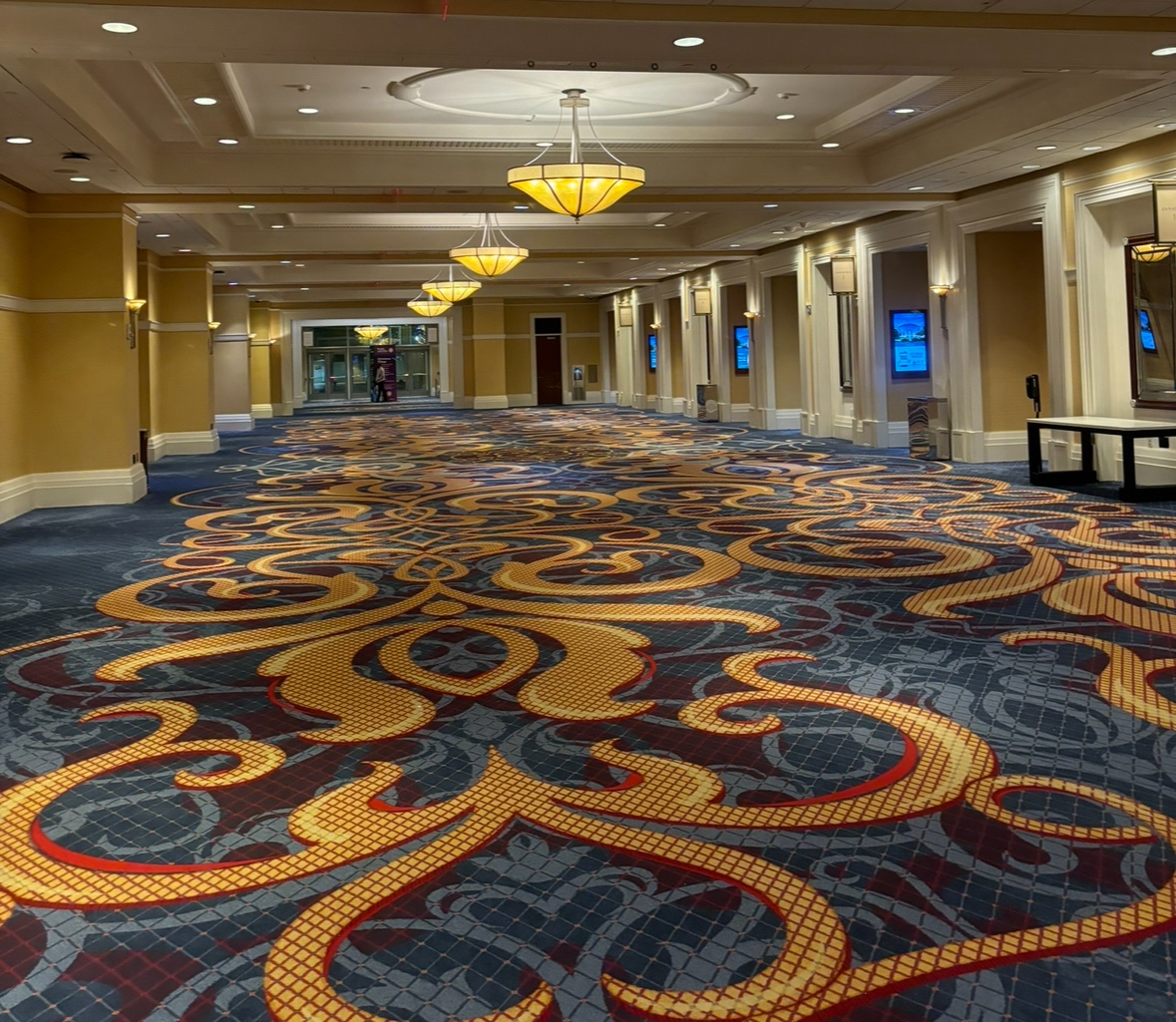 Carpeted commercial hallway